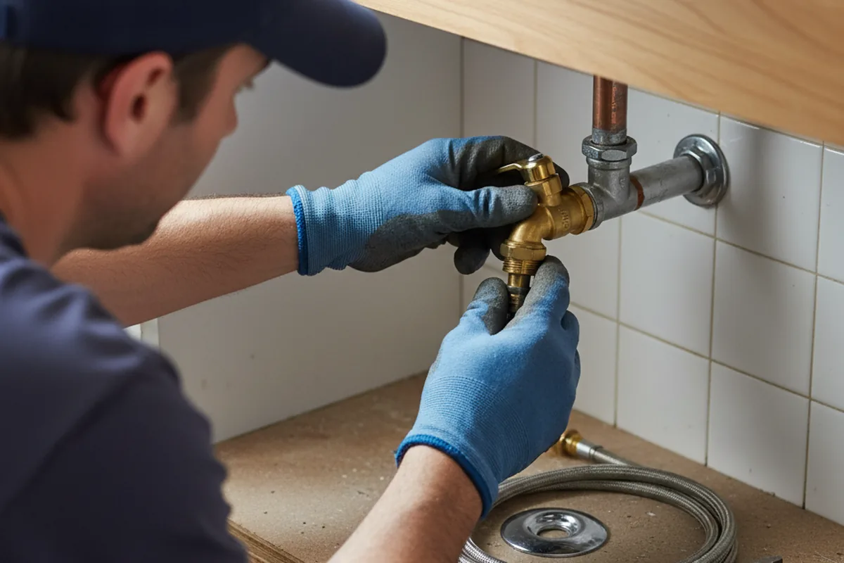 Shutoff valve and fitting work during Emergency Plumbing in Lattimore
